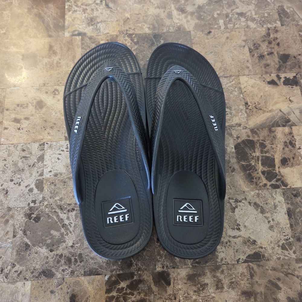 Reef Women's Water Court Thong Flip Flop Sandals black Size 8 beach vacation - Picture 8 of 13